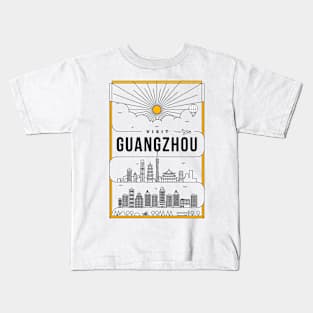 Guangzhou Minimal Lineal Poster Kids T-Shirt